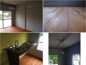 塗装、無垢板、オリジナルキッチン、レール照明は基本設備。